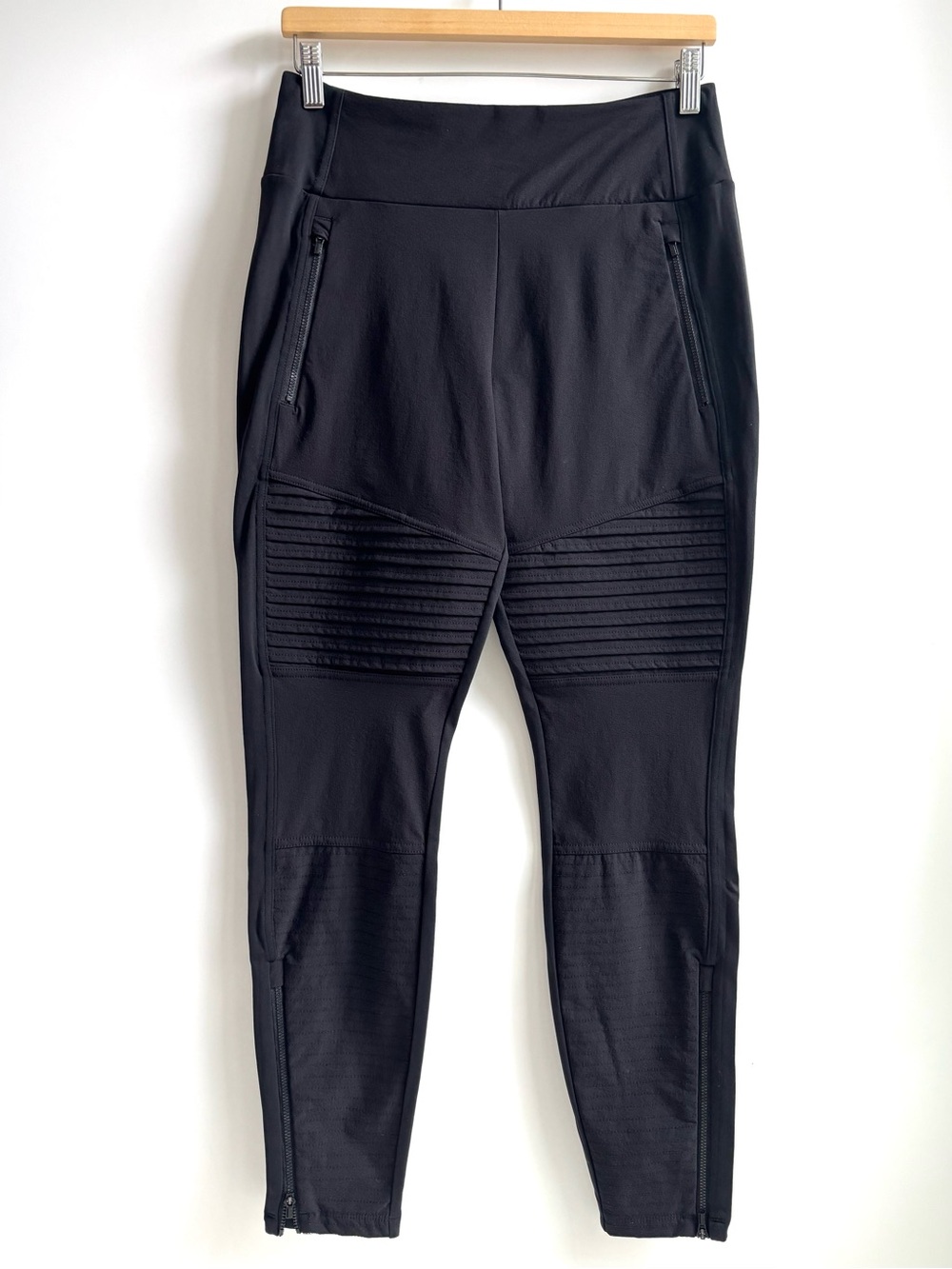 ATHLETA HEADLANDS HYBRID MOTO TIGHT PANTS BLACK SIZE 12